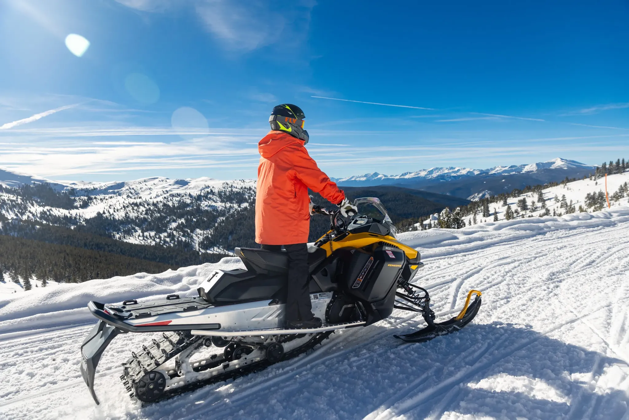 Independent Denver snowmobile rentals in Colorado backcountry